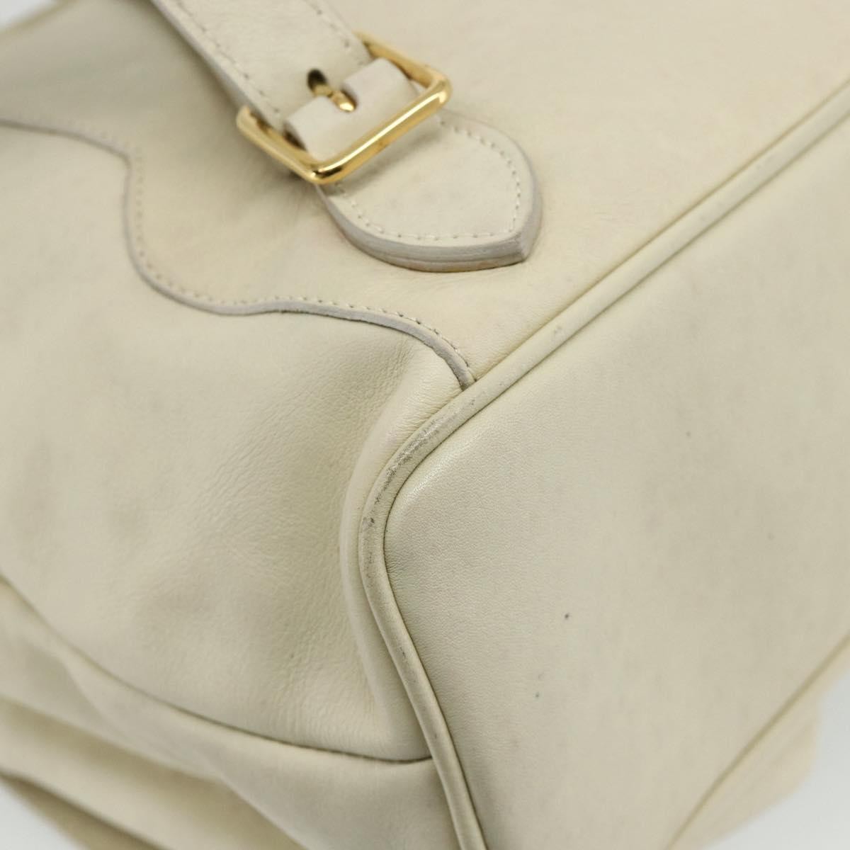 Gucci Vintage Bamboo Backpack Leather, White, Leather, Backpack