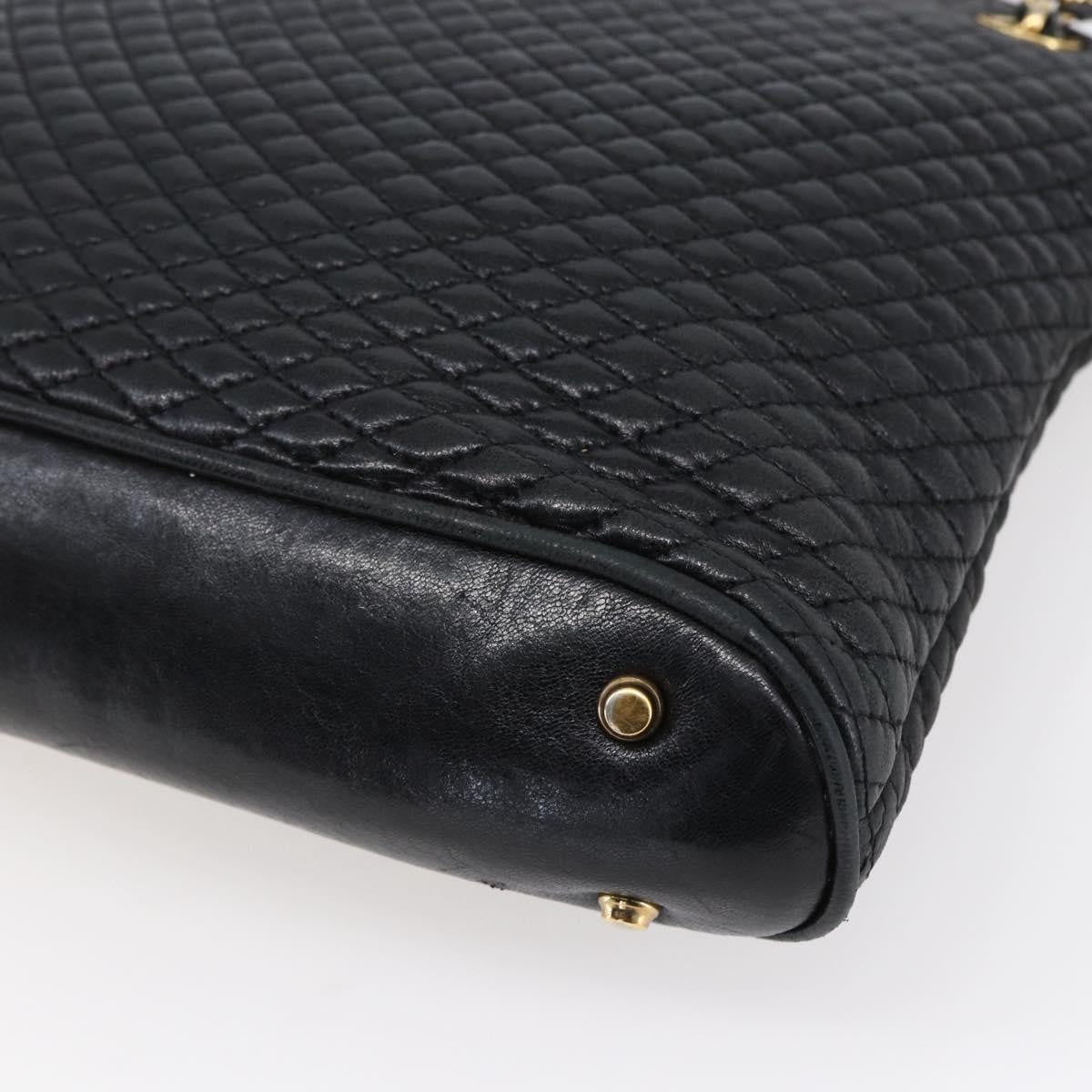 Bally Vintage Chain Shoulder Bag Quilted Leather, BLACK, LEATHER, Shoulder bag