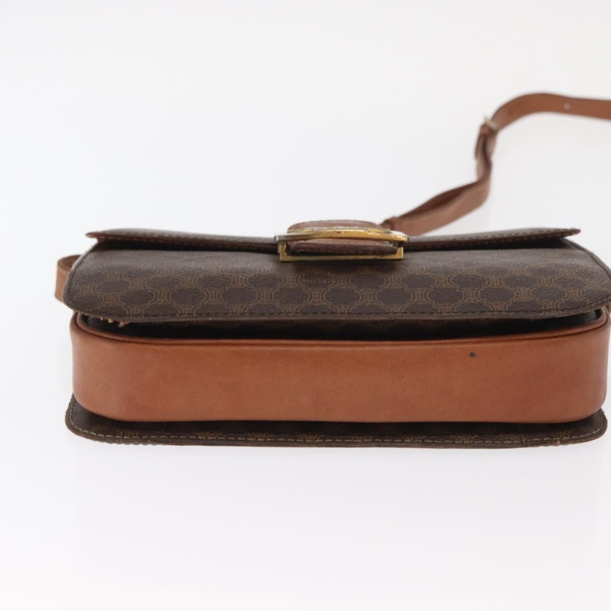 Celine Vintage Horse Carriage Macadam Shoulder Bag Canvas, BROWN, PVC, Shoulder bag