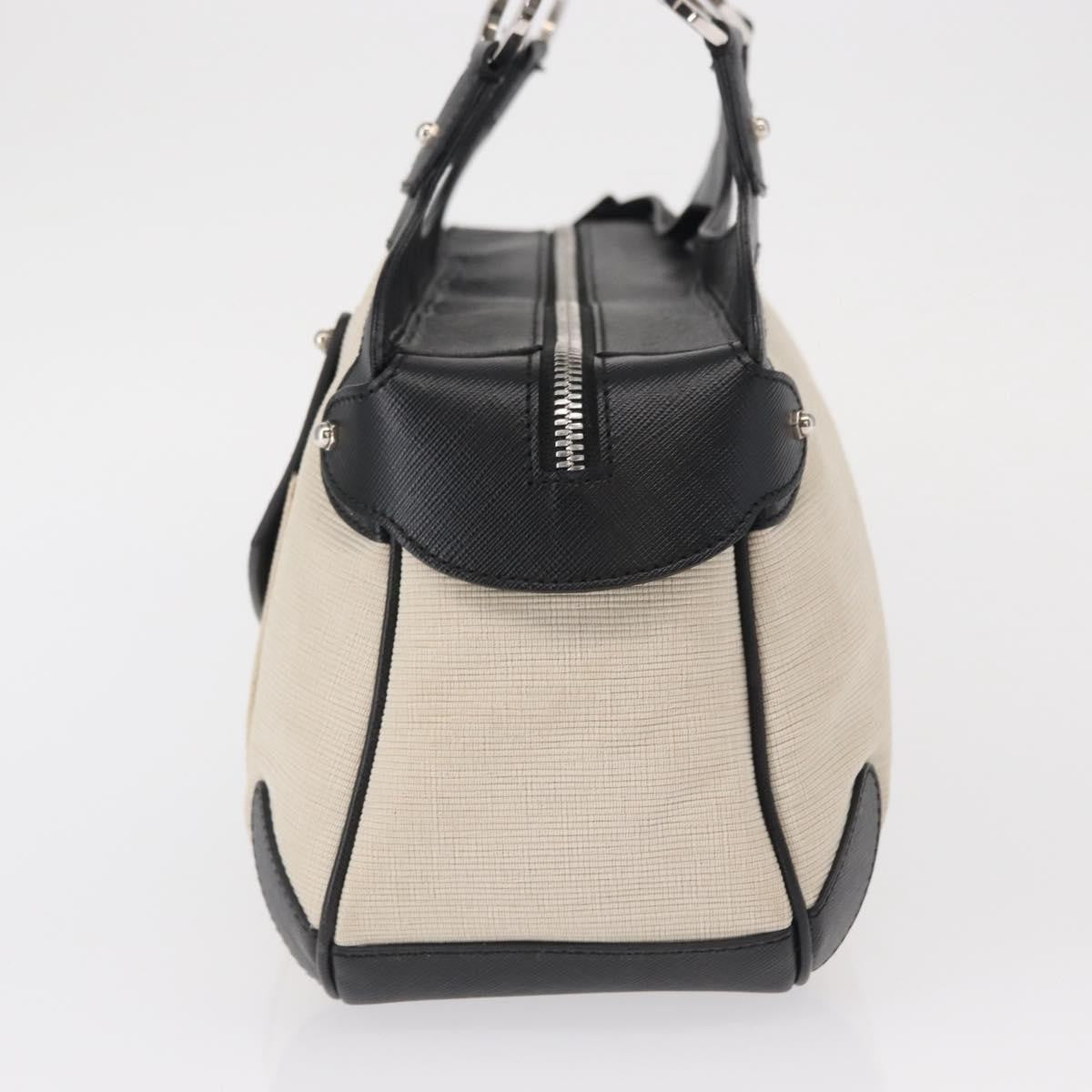 Salvatore Ferragamo Gancini handbag Canvas and Leather, SILVER, CANVAS, Handbag