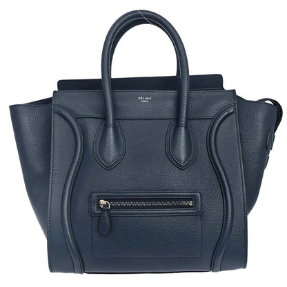 Celine Luggage Bag Grainy Leather, Navy, Leather, Handbag
