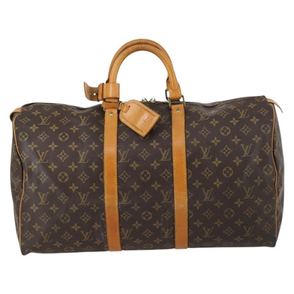 Louis Vuitton Keepall Bag Monogram Canvas, BROWN, CANVAS, Travel bag