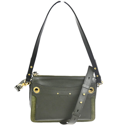 Chloe Roy Shoulder Bag Leather, Black, Suede, Shoulder Bag