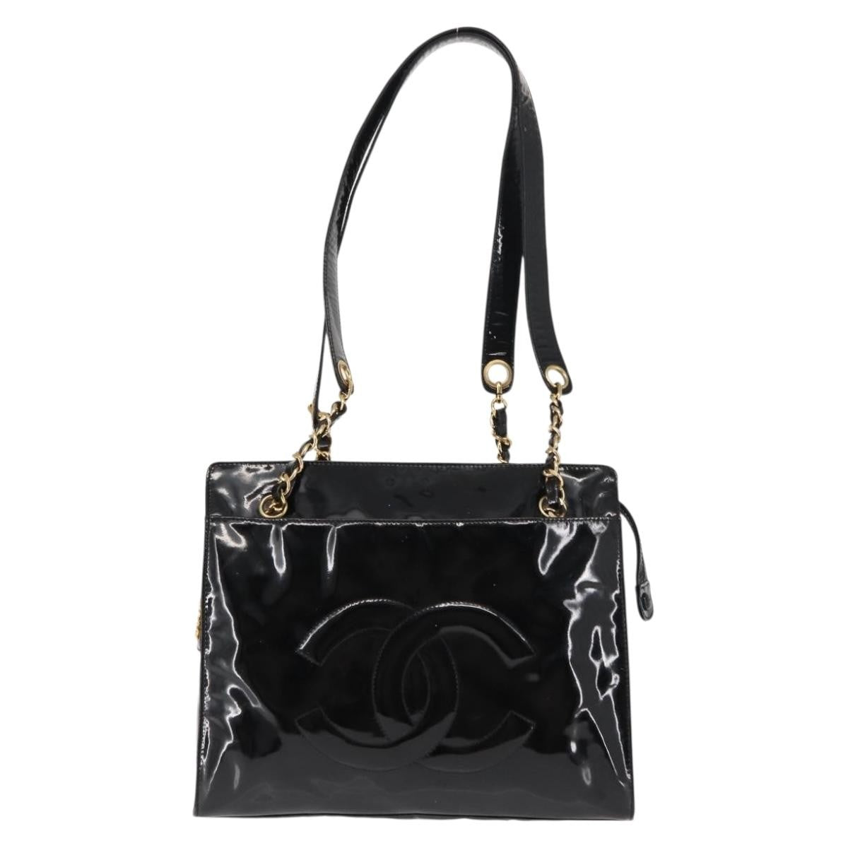 Chanel Coco Mark Patent Leather, BLACK, PATENT_LEATHER, Shoulder bag