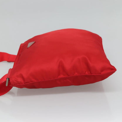 Prada Zip Top Messenger Bag Tessuto, RED, NYLON, Shoulder bag