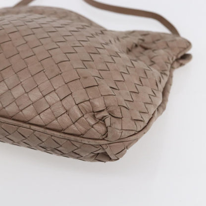 Bottega Veneta Intrecciato Shoulder bag Leather, BEIGE, LEATHER, Shoulder bag