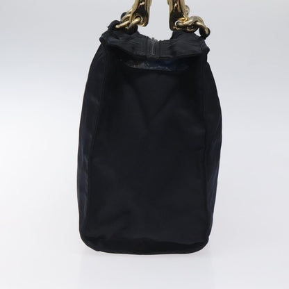 Prada Metal Handles Tote Tessuto, NAVY, NYLON, Tote bag