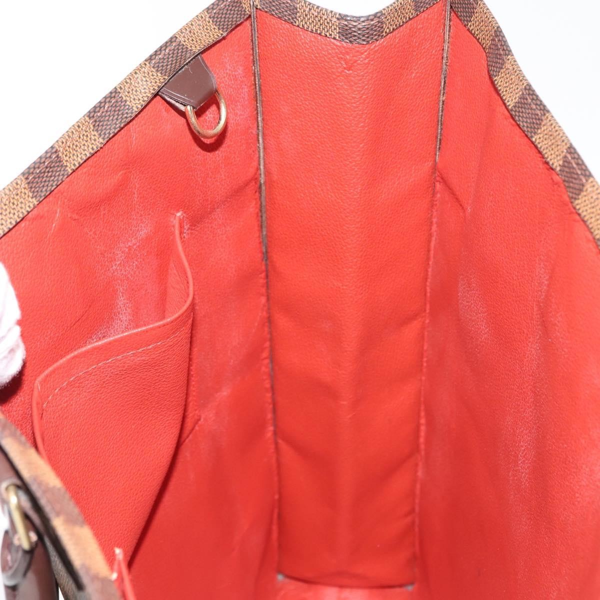 Louis Vuitton Sac Plat Bag Damier, BROWN, CANVAS, Handbag