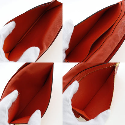 Hermes Bearn Wallet Epsom, ORANGE, LEATHER, Wallets