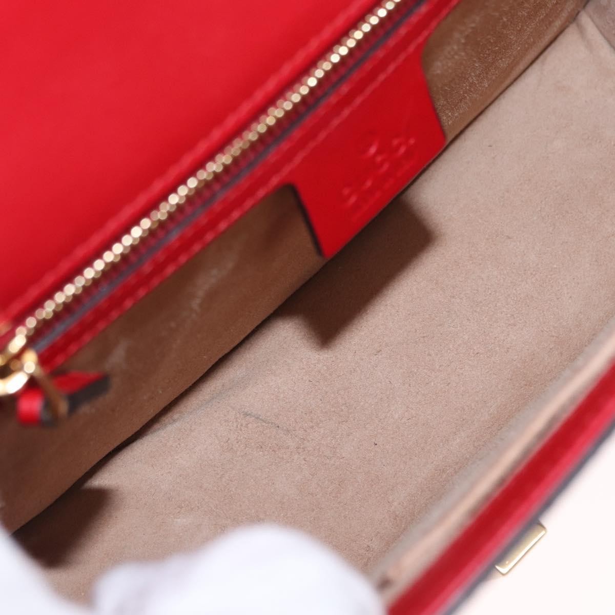 Gucci Sylvie Shoulder Bag Leather, RED, LEATHER, Shoulder bag