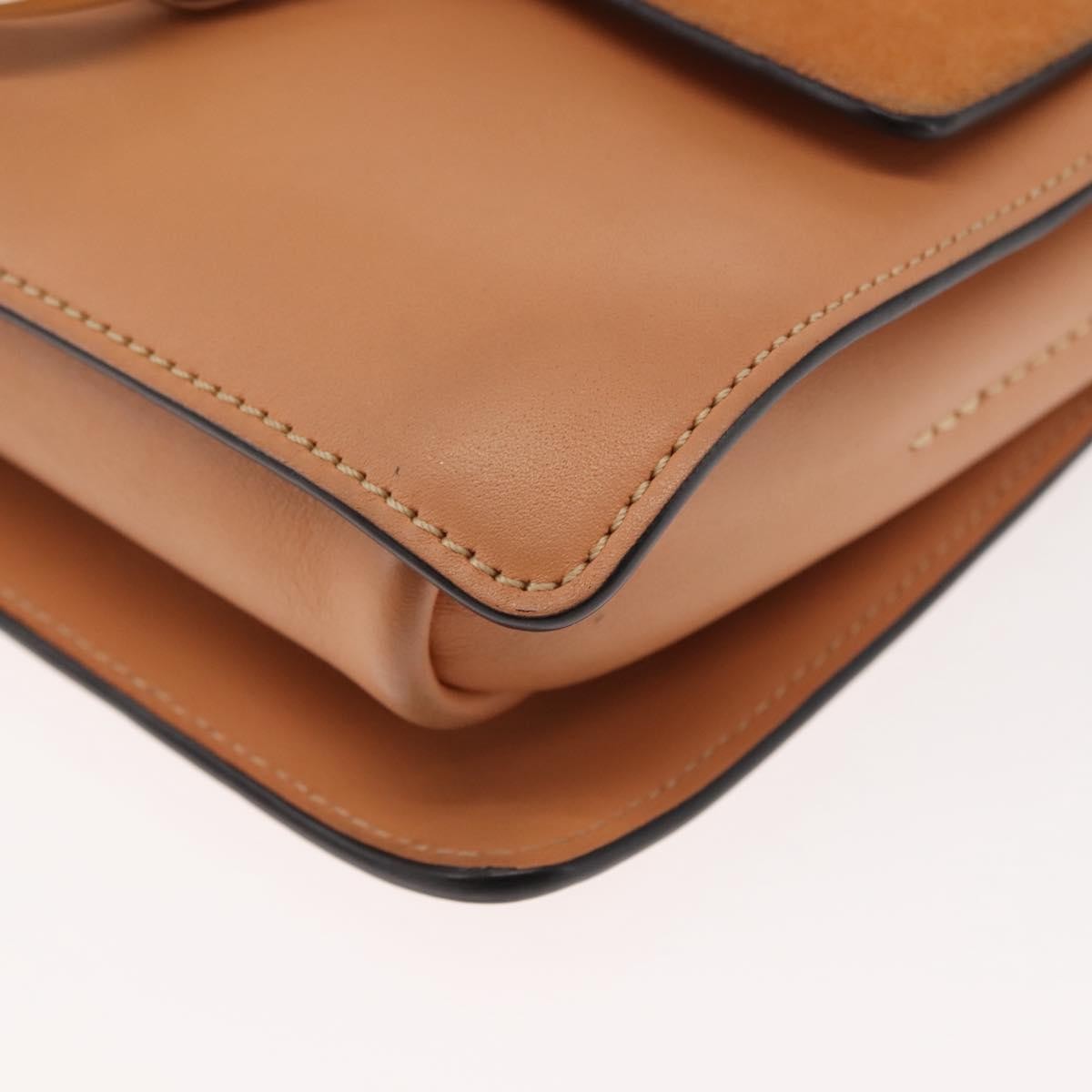 Chloe Faye Shoulder Bag Leather and Suede, BEIGE, LEATHER, Shoulder bag