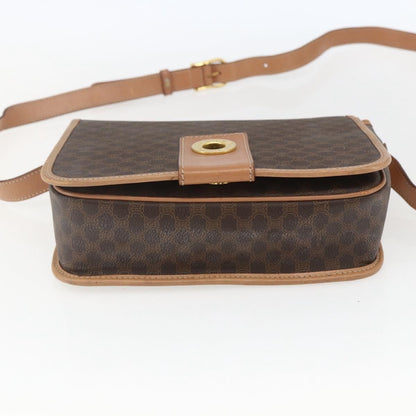 Celine Vintage Macadam Shoulder Bag Canvas and Leather, BROWN, CANVAS, Shoulder bag