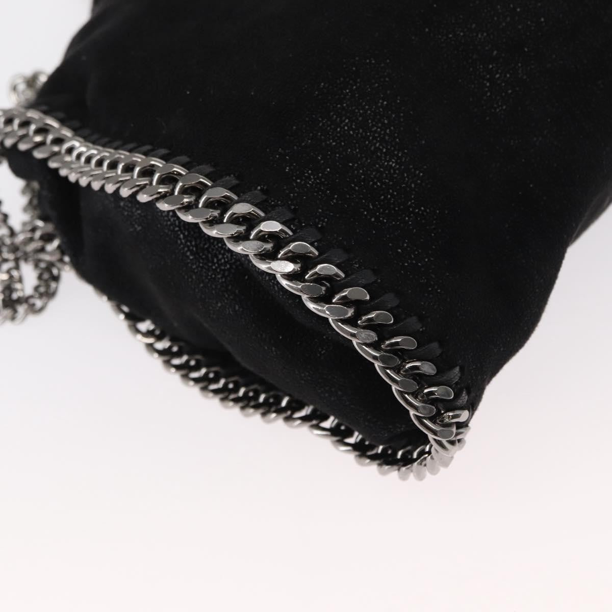 Stella McCartney Falabella Fold Over Crossbody Bag Shaggy Deer, BLACK, POLYESTER, Shoulder bag