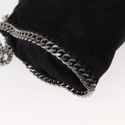Stella McCartney Falabella Fold Over Crossbody Bag Shaggy Deer, BLACK, POLYESTER, Shoulder bag