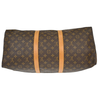 Louis Vuitton Keepall Bag Monogram Canvas, BROWN, CANVAS, Travel bag