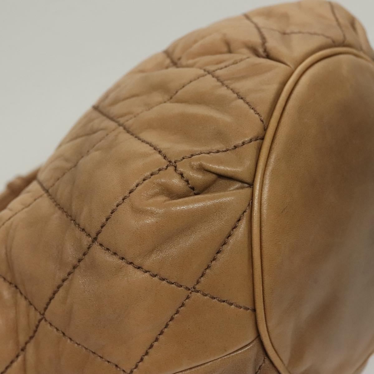 Chanel Vintage Wild Stitch Zip Shoulder Bag Quilted Lambskin, BROWN, LEATHER, Shoulder bag