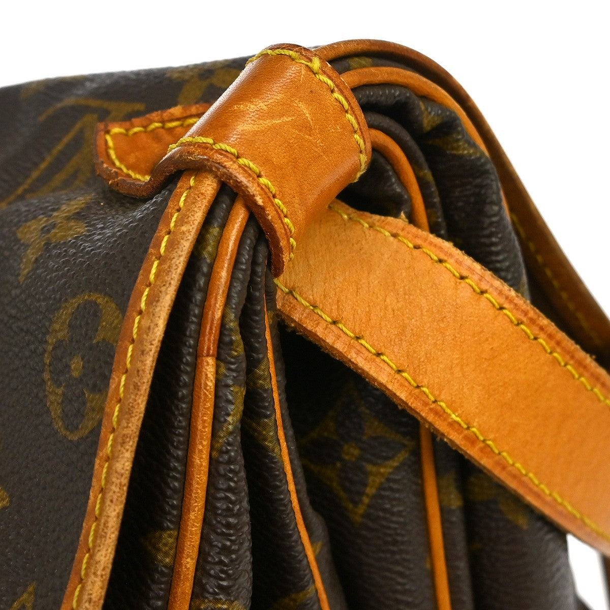 Louis Vuitton Saumur Handbag Monogram Canvas, Brown, Canvas, Shoulder Bag