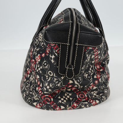 Chanel Optic Coco Bowler Bag Printed Coated Canvas with Caviar, BLACK, PVC, Handbag