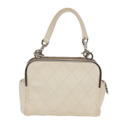 Chanel Ultimate Soft Frame Bag Quilted Calfskin, WHITE, LEATHER, Handbag