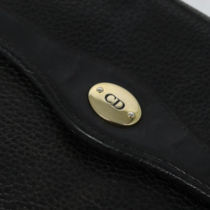 Christian Dior Vintage CD Handbag Leather, BLACK, LEATHER, Handbag