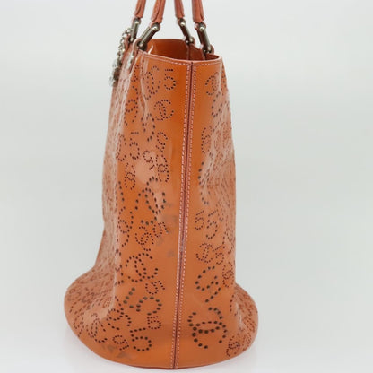 Chanel CC No.5 Shopping Tote Perforated Patent, ORANGE, PATENT_LEATHER, Handbag