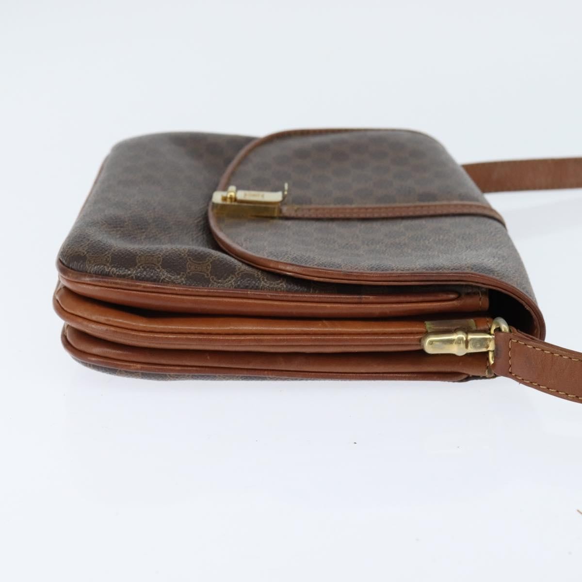 Celine Macadam Shoulder Bag PVC Leather, BROWN, PVC, Shoulder bag