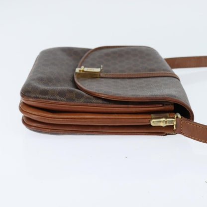 Celine Macadam Shoulder Bag PVC Leather, BROWN, PVC, Shoulder bag