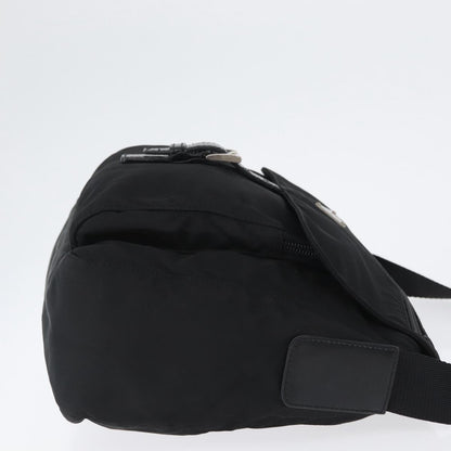 Prada Buckle Messenger Bag Tessuto, Black, Nylon, Shoulder Bag