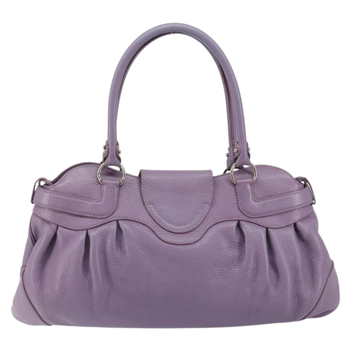 Salvatore Ferragamo Marisa Satchel Leather, PURPLE, LEATHER, Handbag