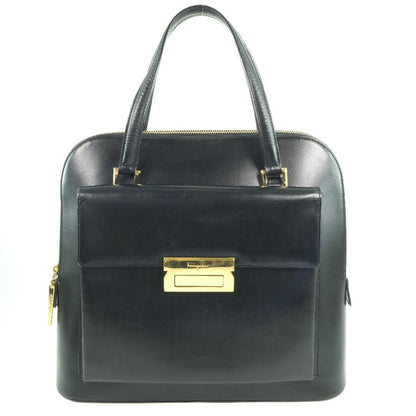 Salvatore Ferragamo Vintage Top handle handbag Calfskin, BLACK, LEATHER, Handbag