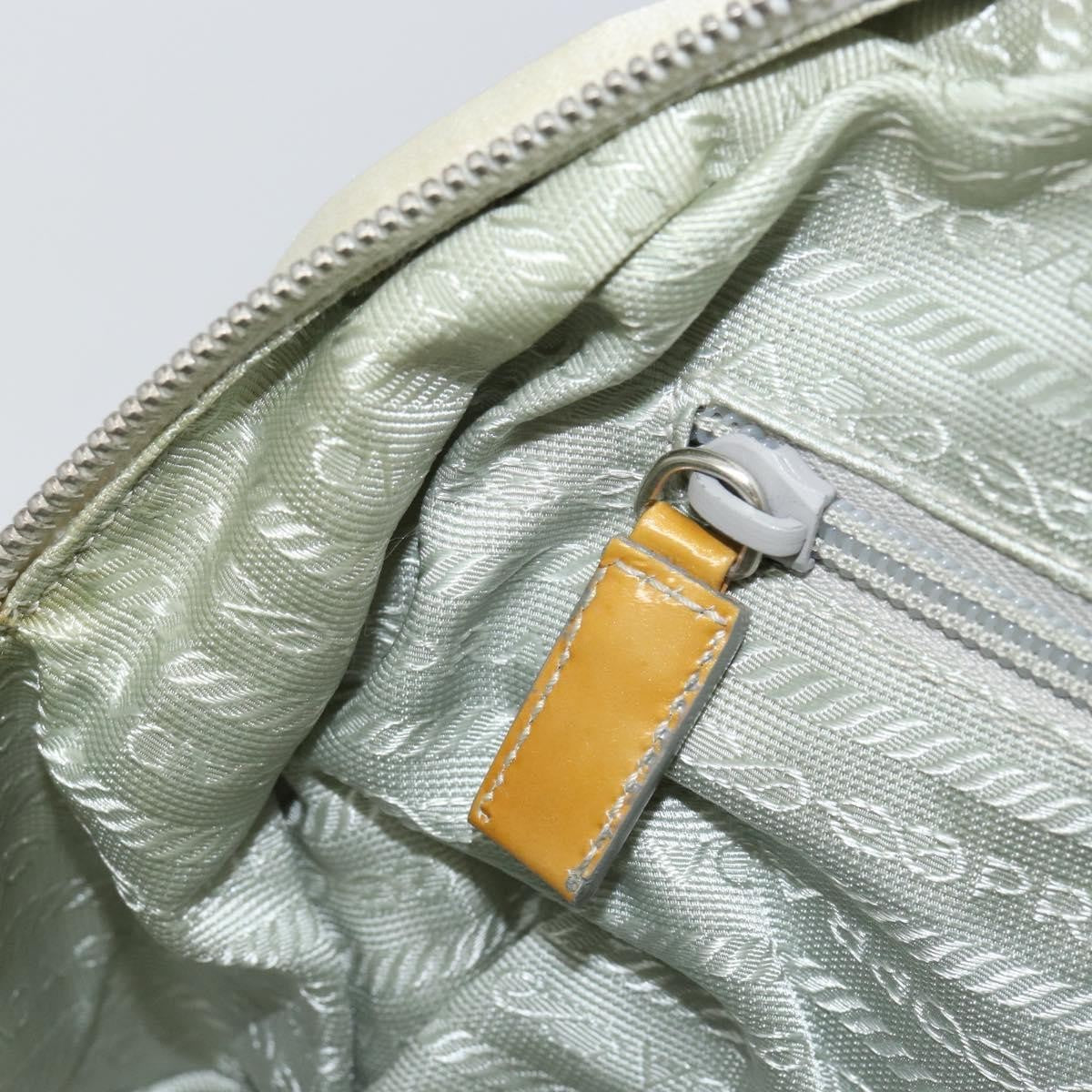 Prada Vintage Zip Handbag Tessuto, Silver, Nylon, Handbag