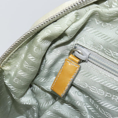 Prada Vintage Zip Handbag Tessuto, Silver, Nylon, Handbag