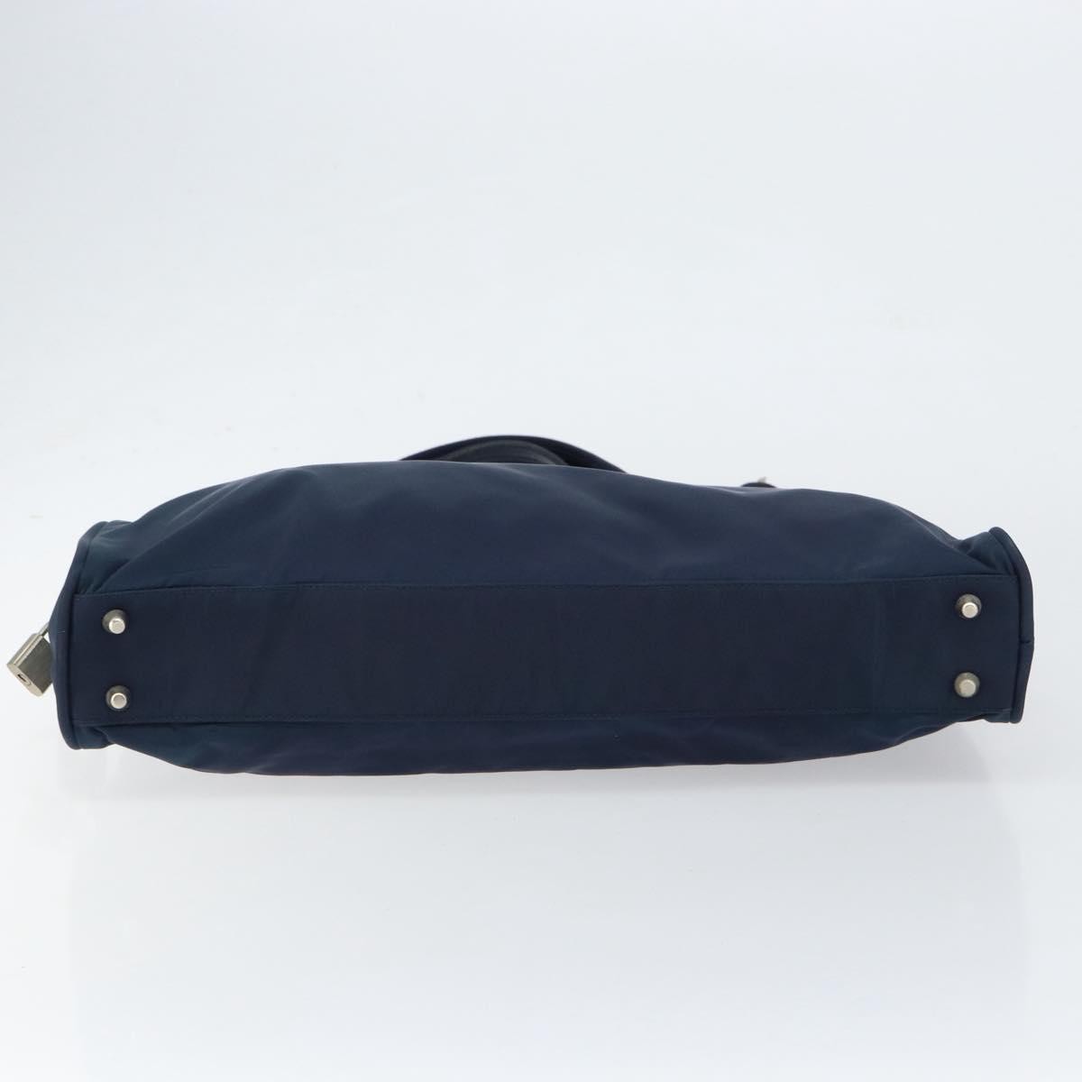 Prada Zip Around Tote Tessuto, Navy, Nylon, Handbag