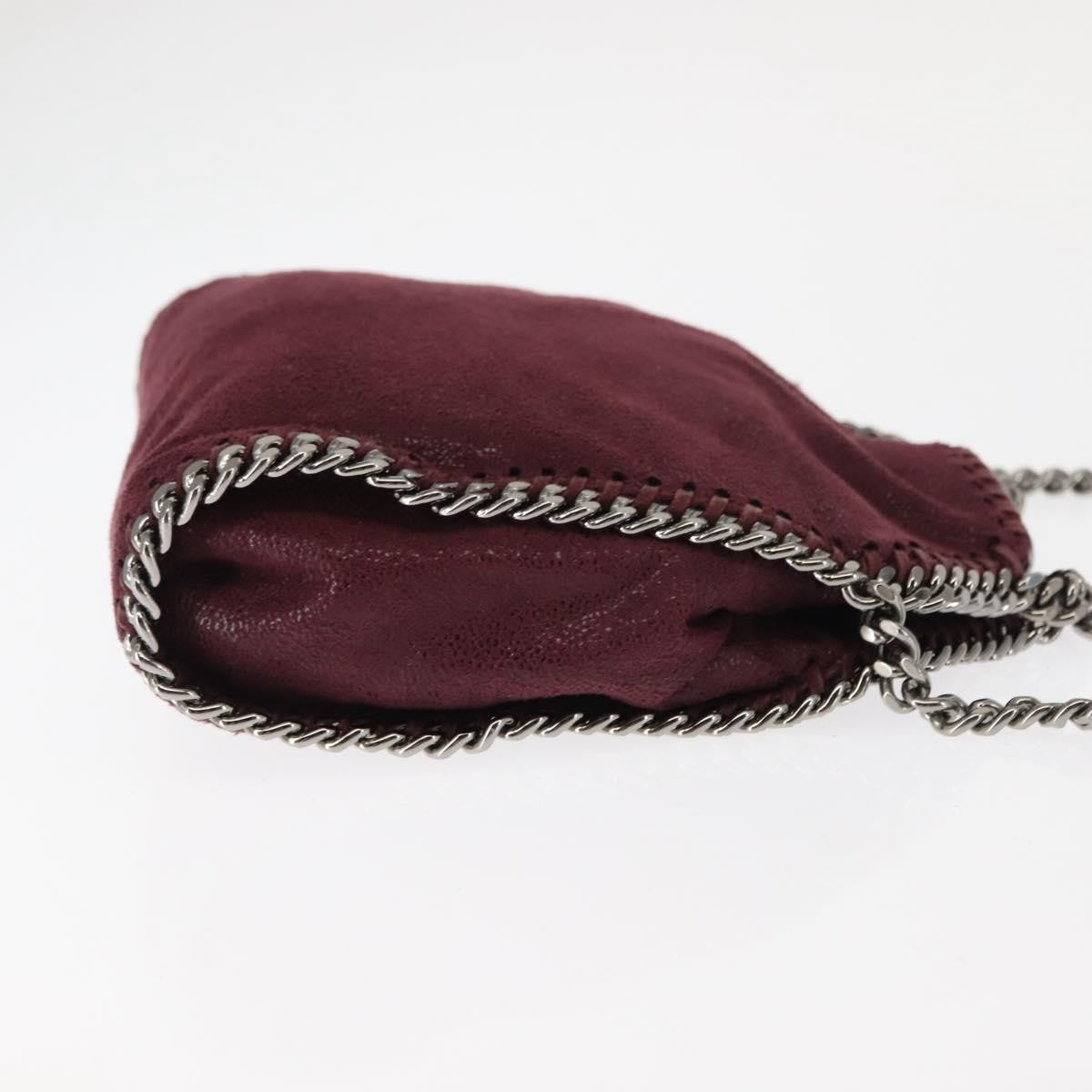 Stella McCartney Falabella Fold Over Crossbody Bag Velvet, BURGUNDY, POLYESTER, Crossbody bag