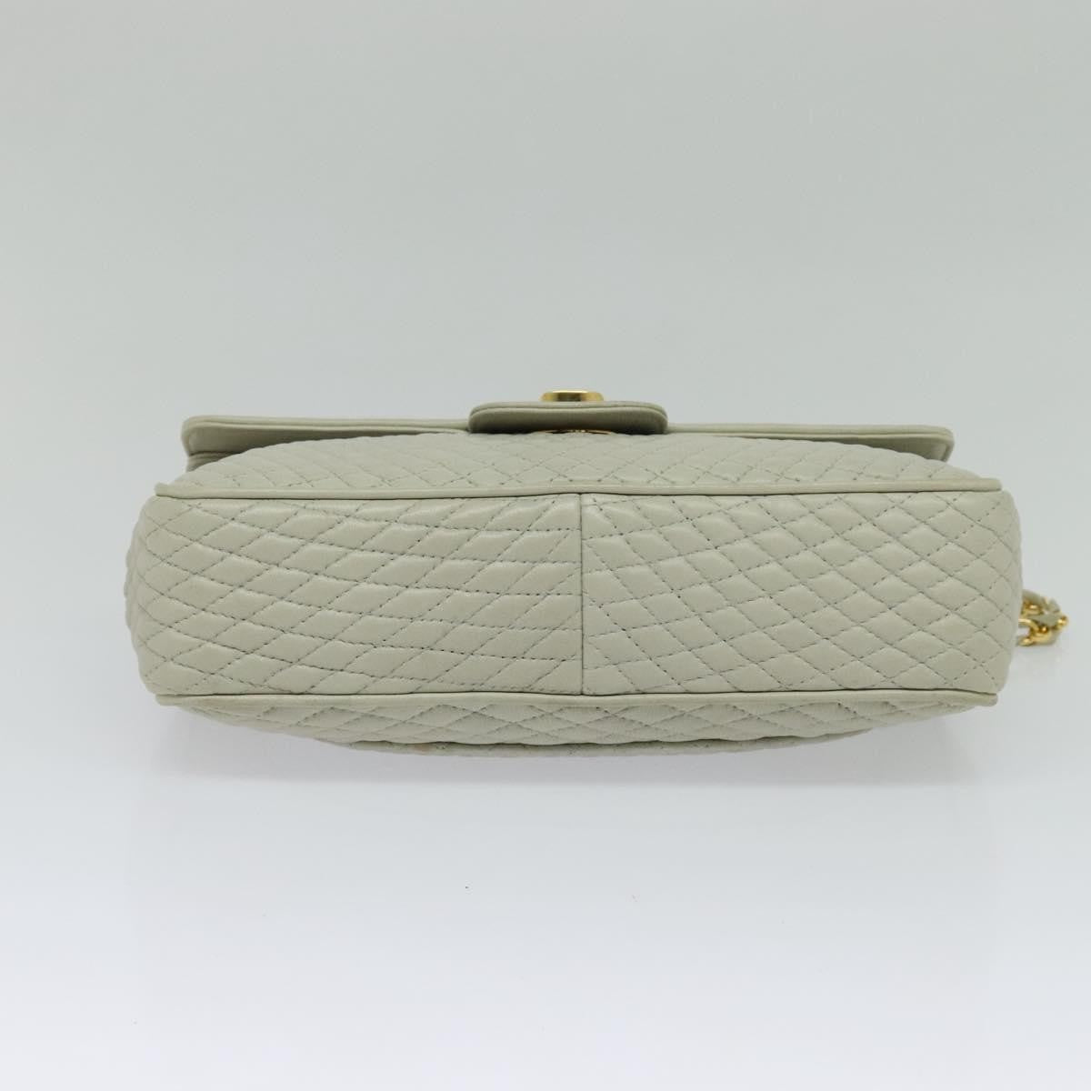 Bally Vintage Chain Shoulder Bag Quilted Leather, BEIGE, LEATHER, Shoulder bag