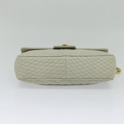 Bally Vintage Chain Shoulder Bag Quilted Leather, BEIGE, LEATHER, Shoulder bag