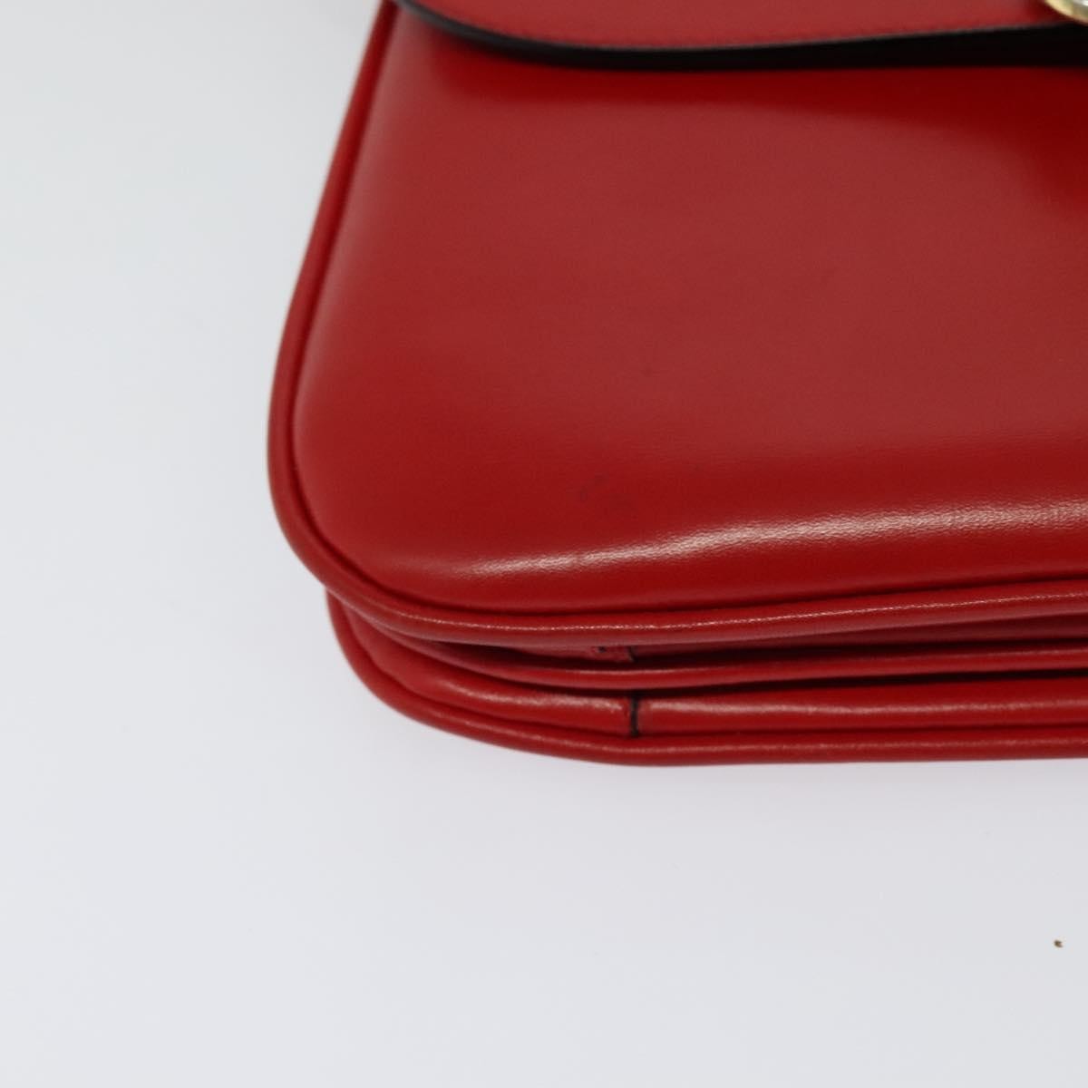 Celine Vintage Triomphe Shoulder Bag Leather, RED, LEATHER, Shoulder bag