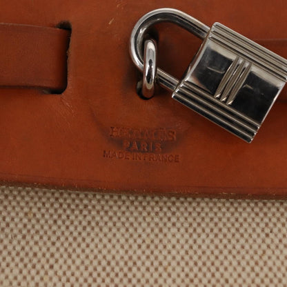 Hermes Herbag A Dos Backpack Toile, BEIGE, CANVAS, Backpack