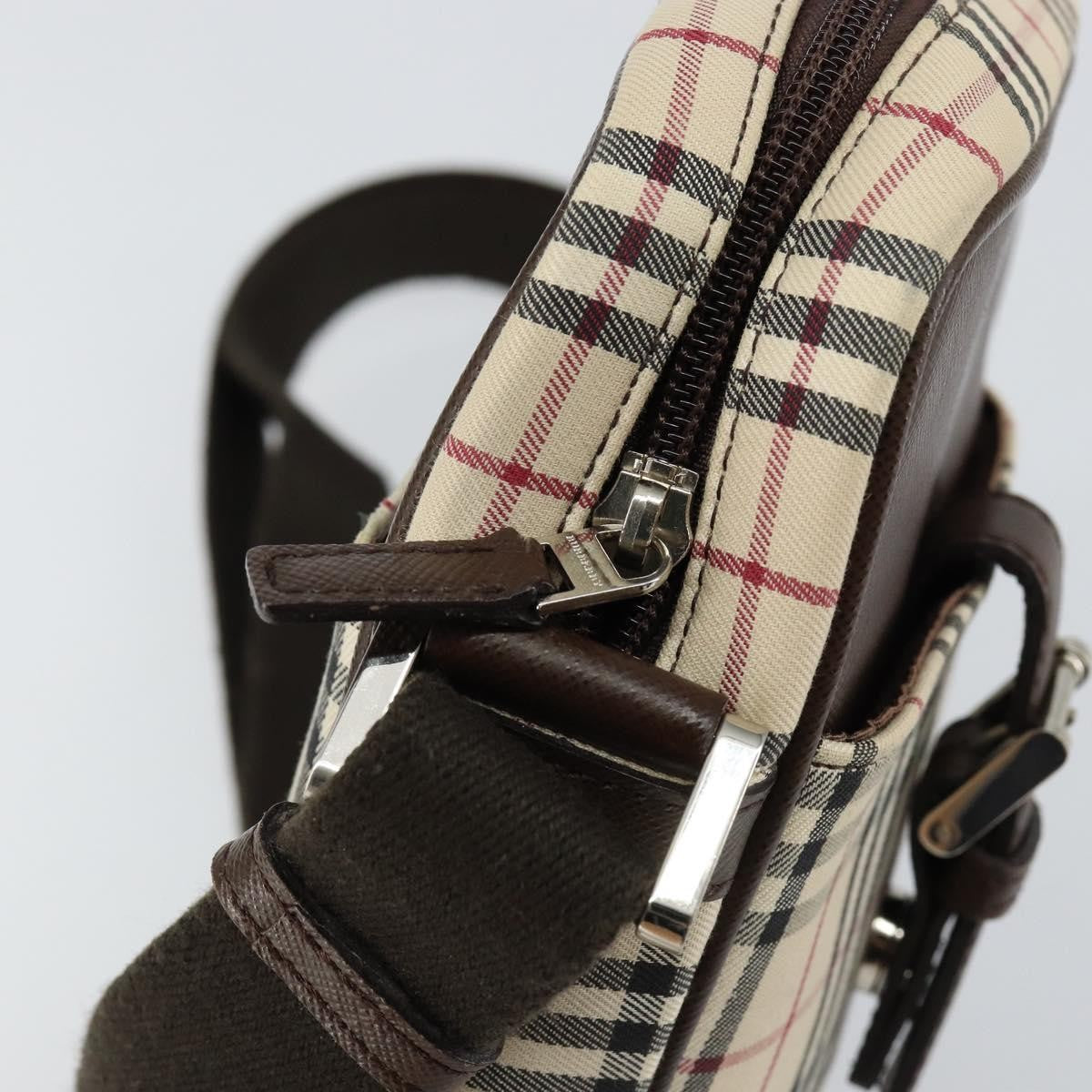 Burberry Nova check Shoulder bag Canvas and Leather, BEIGE, CANVAS, Shoulder bag