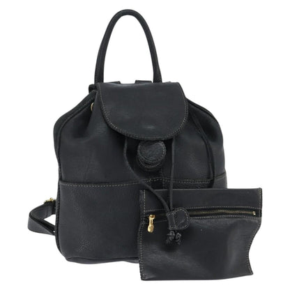 Fendi Logo Flap Drawstring Backpack Leather, BLACK, LEATHER, Backpack