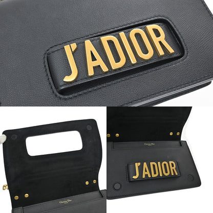 Christian Dior J'Adior Flap Bag Leather, Black, Leather, Shoulder Bag