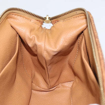 Celine Macadam Pochette Canvas and Leather, BROWN, CANVAS, Clutche & pouche