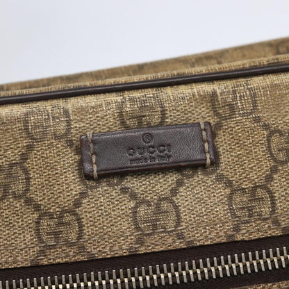 Gucci Front Zip Messenger GG Coated Canvas, BROWN, CANVAS, Shoulder bag