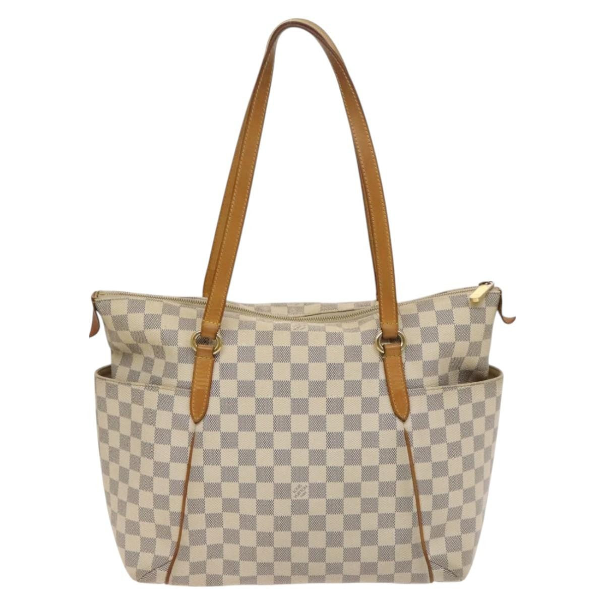 Louis Vuitton Totally Handbag Damier azur, WHITE, CANVAS, Tote bag