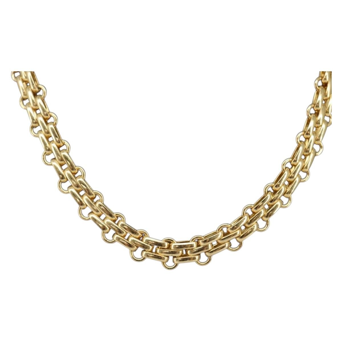 Christian Dior Vintage CD Clasp Chain Necklace Metal, GOLD, METAL, Necklace