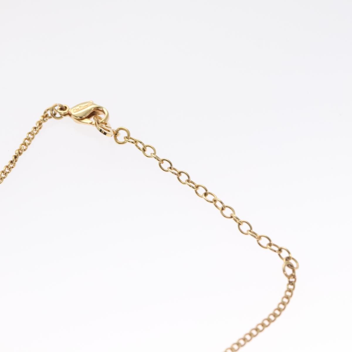 Christian Dior Vintage Logo Round Pendant Necklace Metal, GOLD, METAL, Necklace