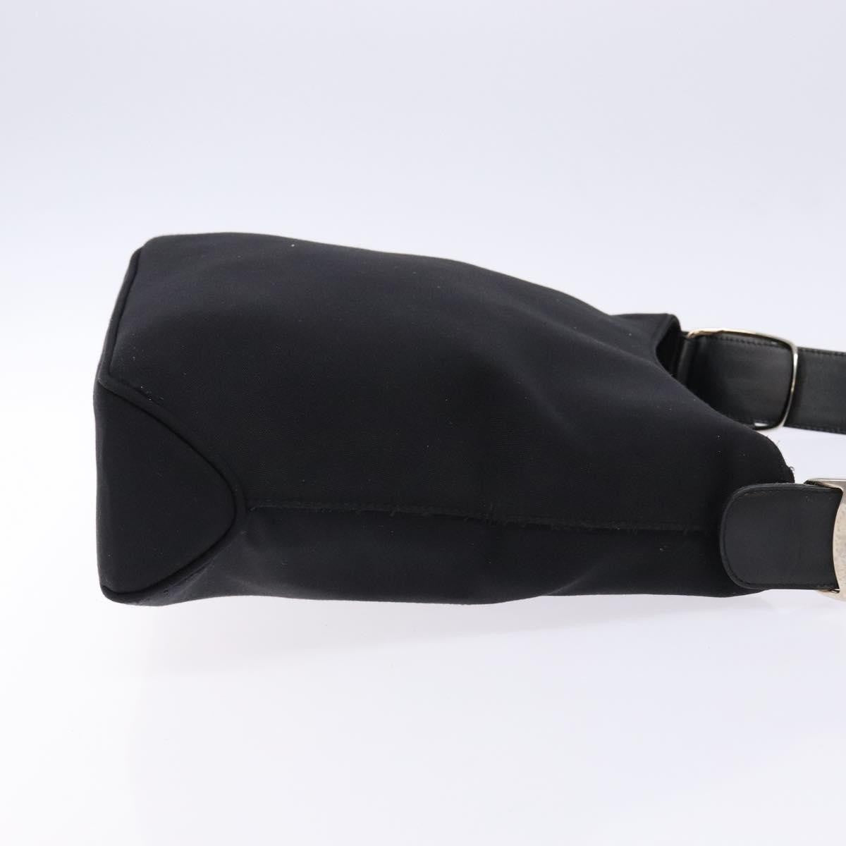 Salvatore Ferragamo Vala Shoulder Bag Canvas, BLACK, CANVAS, Shoulder bag