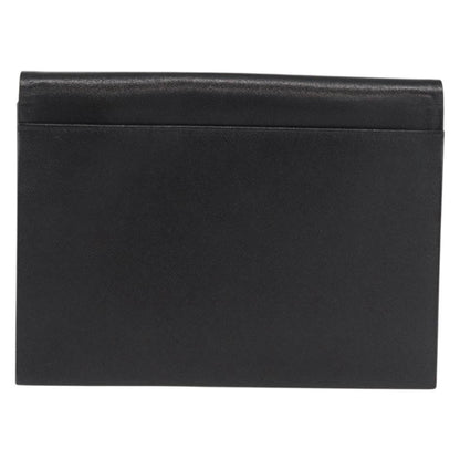Saint Laurent Vintage Pouch Leather, BLACK, LEATHER, Clutche & pouche