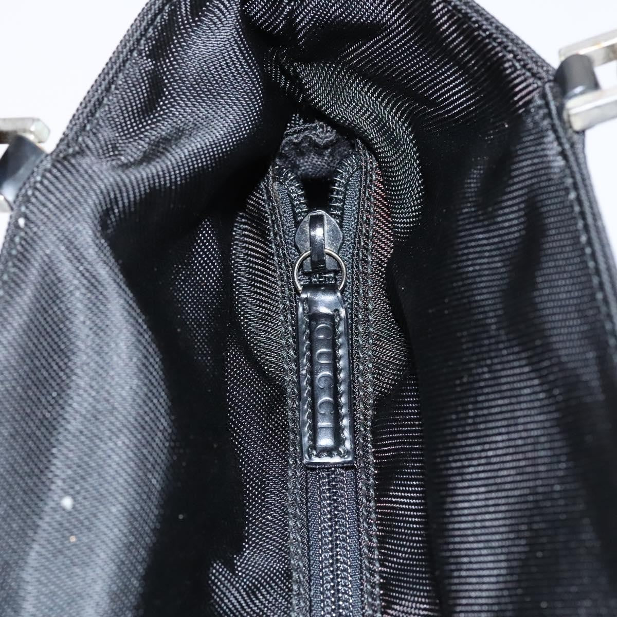 Gucci Vintage Bamboo Handle Bag Nylon, Black, Nylon, Tote Bag