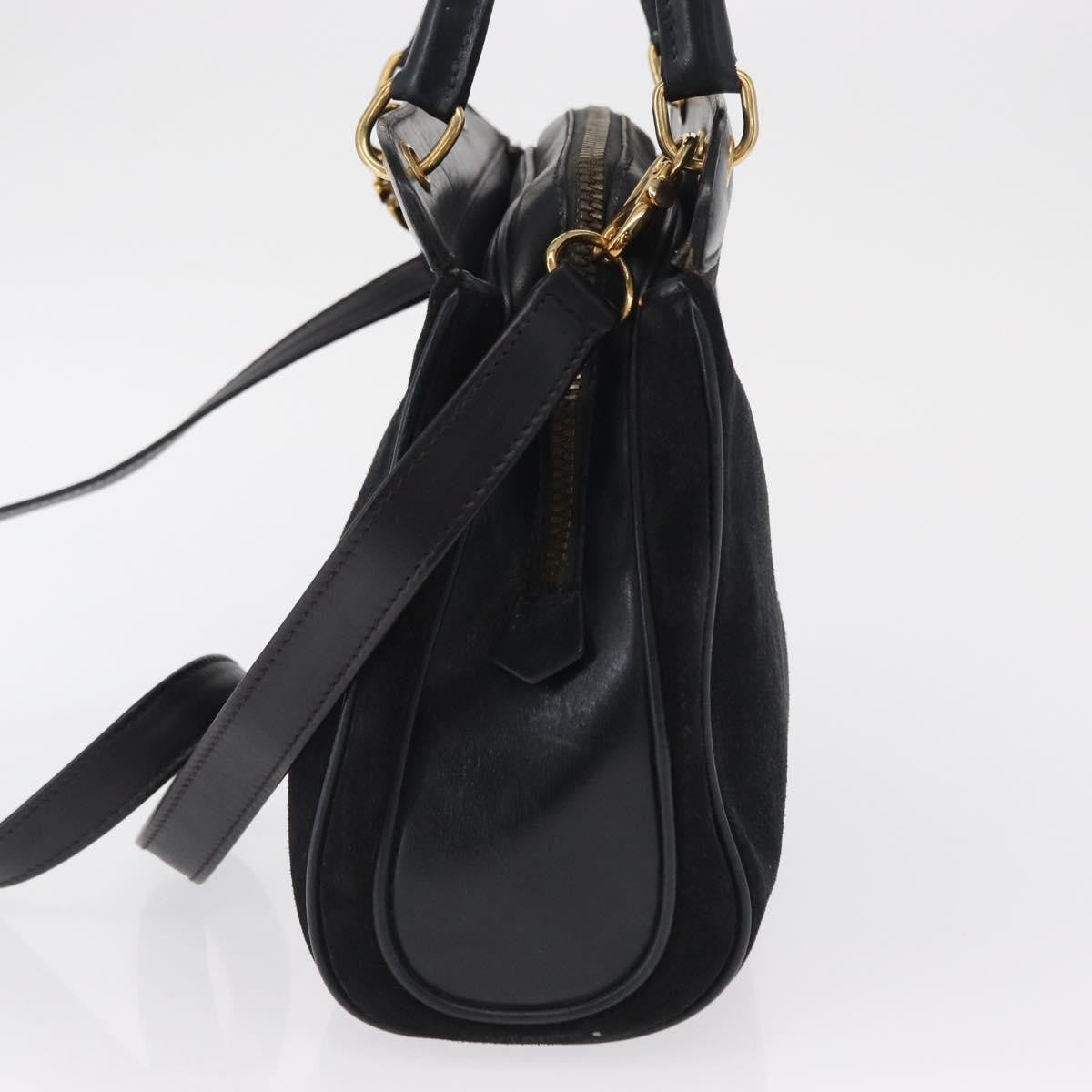 Gucci Vintage Handbag Suede, BLACK, SUEDE, Handbag